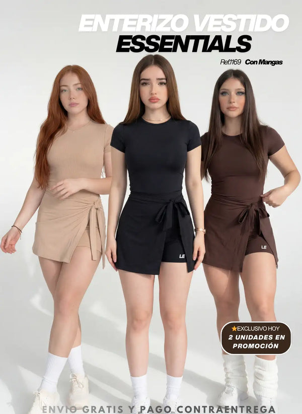 ENTERIZO VESTIDO ESSENTIALS CON MANGAS | LUSIAN REF.1169